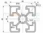 Preview: 1 bar á 6040 mm aluminium profile 45x45 groove 10 light B-type