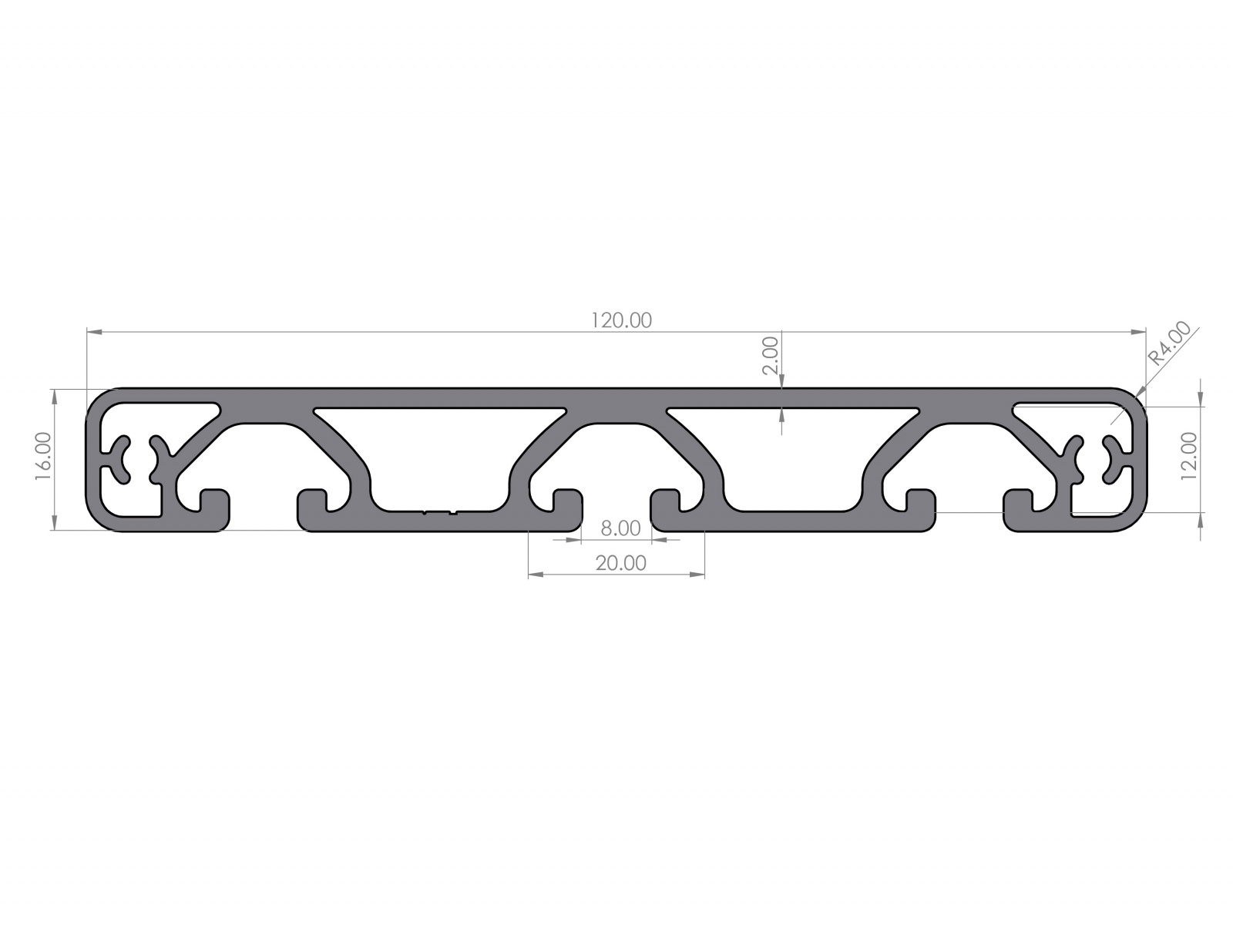 Aluminiumprofil 16x120E – Schwarz, Ultraleicht, I Produktbild-Vorschau 3