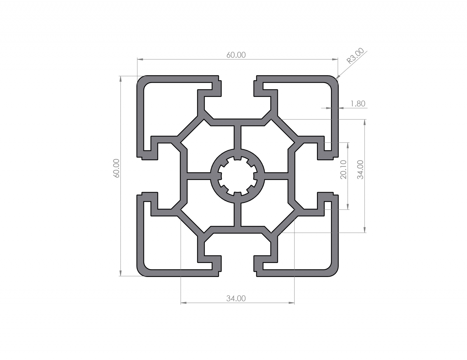 Aluminiumprofil 20x10 Mm I-Typ Nut 5 – Silber Elo Produktbild-Vorschau 1