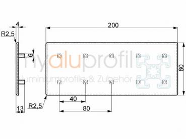 Cover cap 200x80 groove 8 I-type