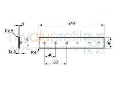 Cover cap 240x40 groove 8 I-type