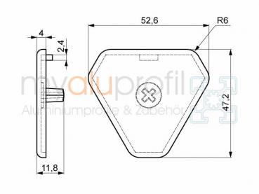 Abdeckkappe 3 x 40-120° Nut 8 I-Typ