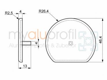 Cover cap R 26-270 ° Groove 8 I-type