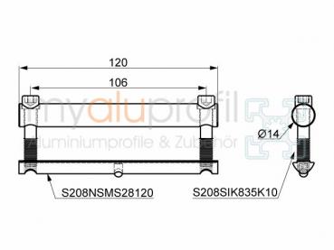 Bolt connector set 120 groove 8 I-type