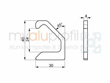 Handle strips Cover set groove 8 I-type