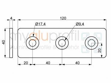 Flap 40x120 black groove 8 I-type