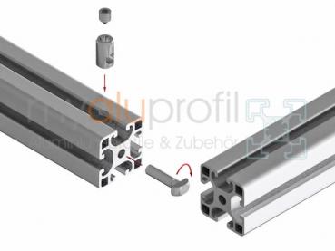 Quick-release connector 0 ° profile 30 groove 8 B-type