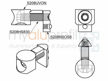 Universal connector set without nose groove 8 I-type