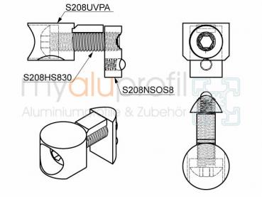 Universal connector set PA groove 8 I-type
