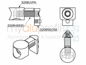 Universalverbindersatz PA Nut 8 I-Typ