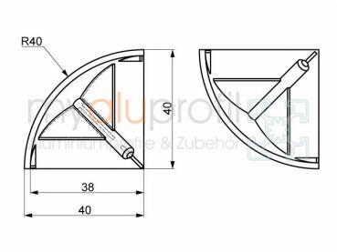 Connector cover cap R40-90° Groove 8 I-type