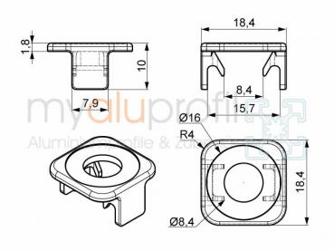 Centering plate K groove 8 I-type