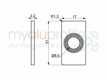 Centering plate without nose Groove 8 I-type