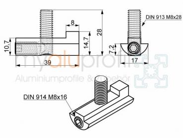 Zentralspanner GCV Nut 8 I-Typ