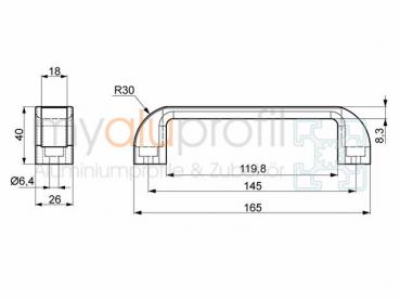 Handle PA 145 groove 10 B-type