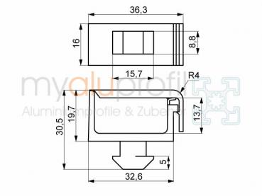 Kabel- und Schlauchhalter mit Hammer 10 PA einseitig