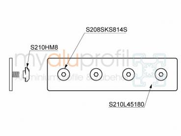 Latch 45x180 black set slot 10 B-Type