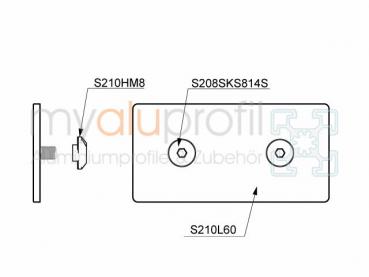 Latch 60x120 black set slot 10 B-type