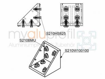 Angle set 100x100 groove 10 B-type