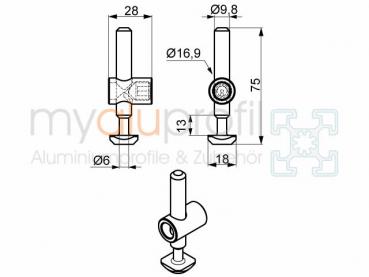 Central fastener 10 bendable