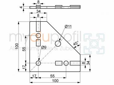 gusset plate groove 8 I-type