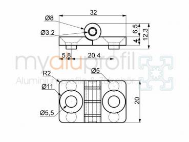 Hinge PA slot 6 B-type