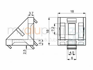 Angle set 20x20 ZN Slot 6 incl. B-Type fixing