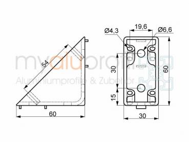 Winkel 30x60 ZN Nut 6 I-Typ