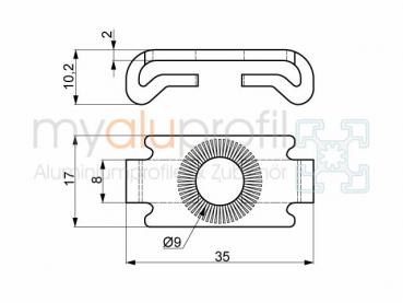 Set of centering plates groove 8 I-type