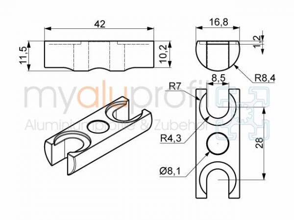 Bolt Connector Set 45 Groove 10 B-Type Complete