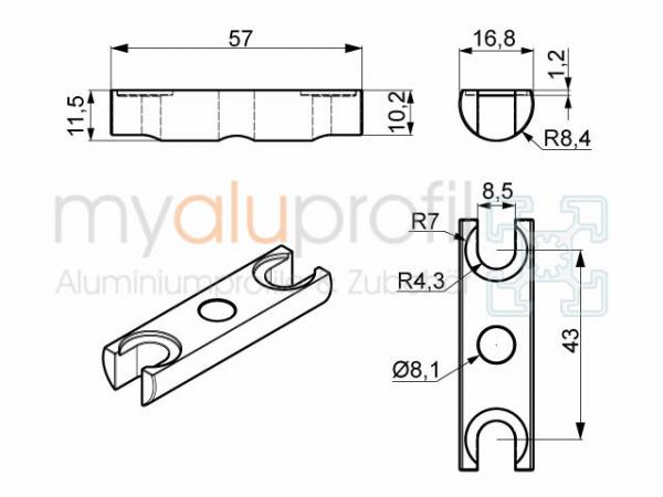 Bolzenverbindersatz 60 Nut 10 B-Typ Komplett