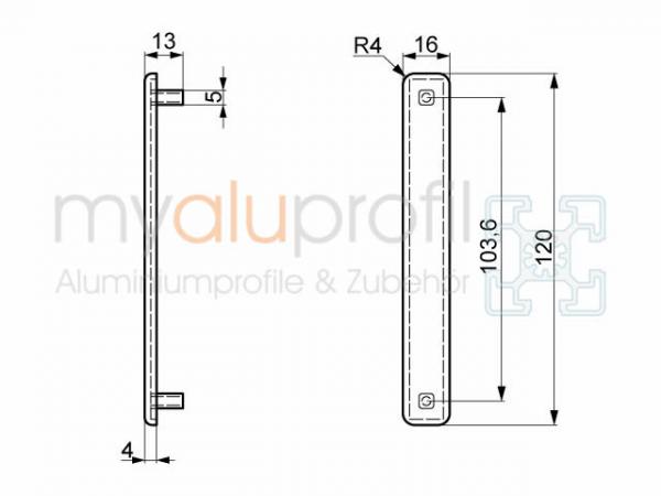 Cover cap 120x16 groove 8 I-type