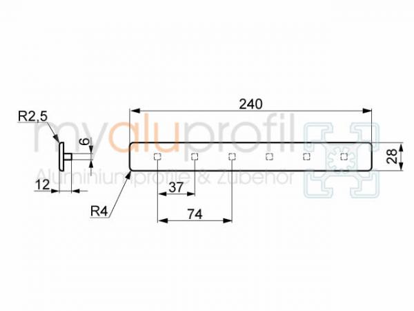 Cover cap 240x28 groove 8 I-type