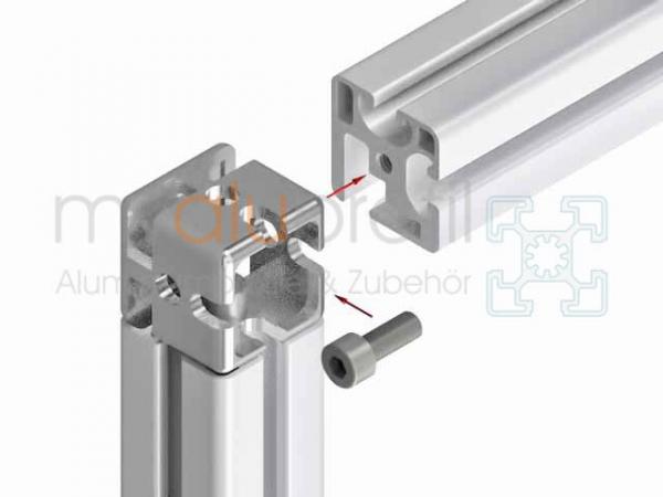 Clamping profile cross connector 40x40 slot 8 I-type