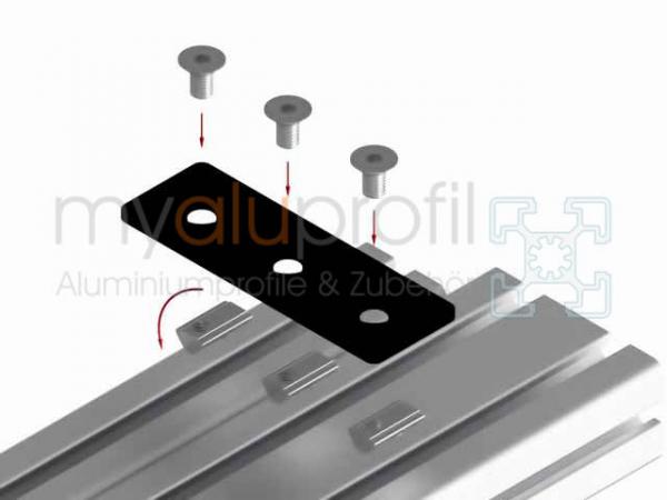 myaluprofil - Lasche 40x120 Schwarz - Aluprofil Nut 8 I-Typ 