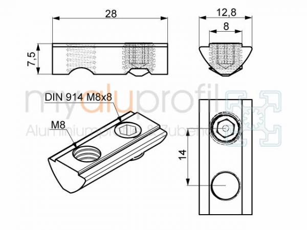 thumbnail image 2 of Industrial Groove Tools 10x Groove Stones / 8-Piece Groove Type I (without Bridge) - Spring Ball, Stainless Steel 5 8 18 Nut 2 of 9