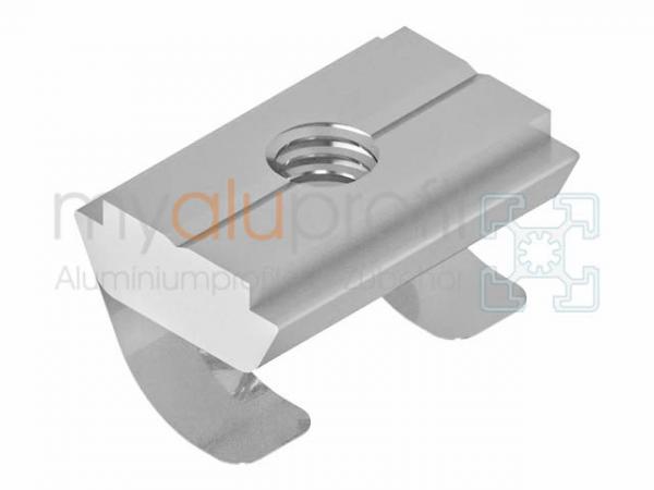 Sliding block 8E with bridge + spring plate M6 electrically conductive slot 8 B-type