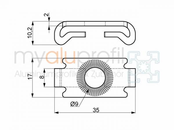 Centering plate 40 groove 8 I-type