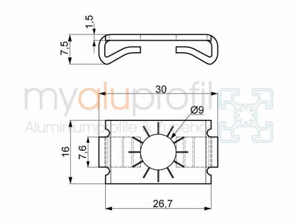 Centering plate 30 groove 8 I-type