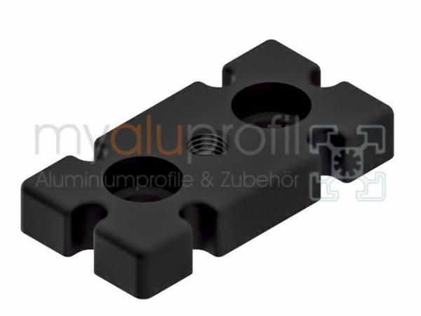 Foot plate 45x90 M12 black groove 10 B-type