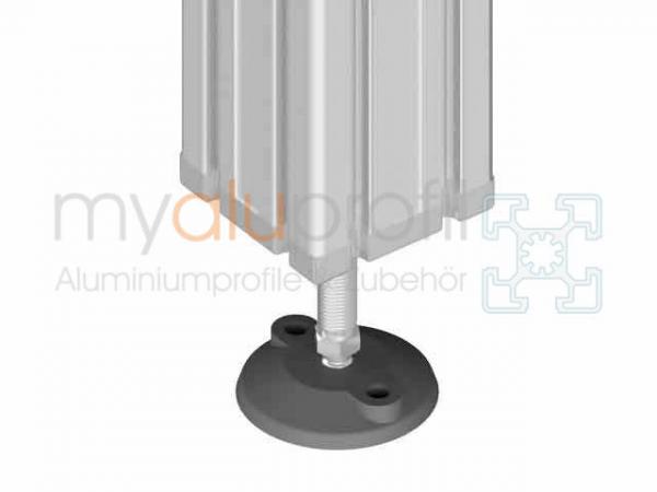 Fußplatte 90x90 M10 Nut 10 B-Typ