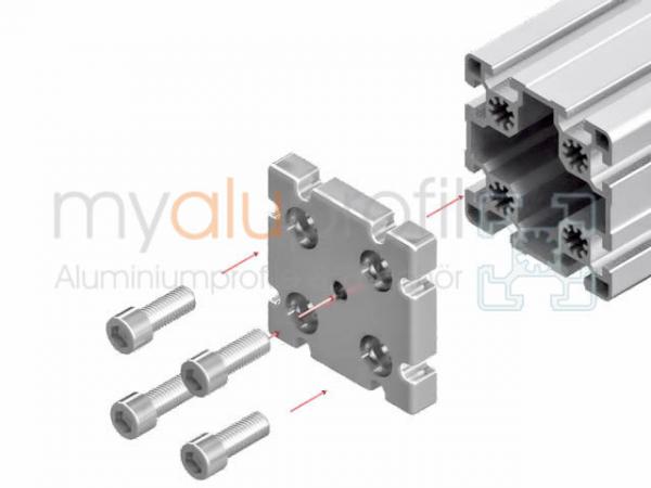 Fußplatte 90x90 M10 Nut 10 B-Typ