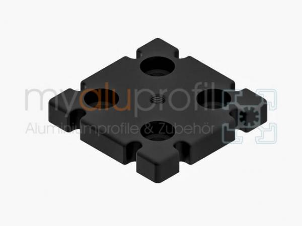 Fußplatte 90x90 M10 schwarz Nut 10 B-Typ