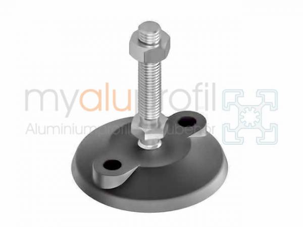 Leveling foot D80 M12x85 with screw holes groove 10 B-type