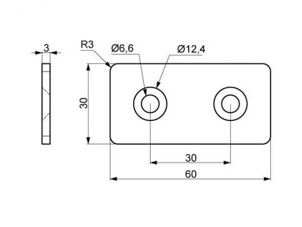 Flap 30 black groove 8 I-type