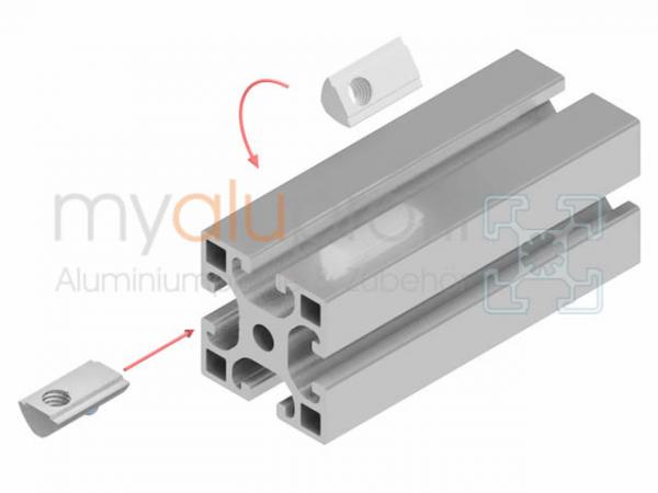 Slot nut with bar slot 8 M3 I type