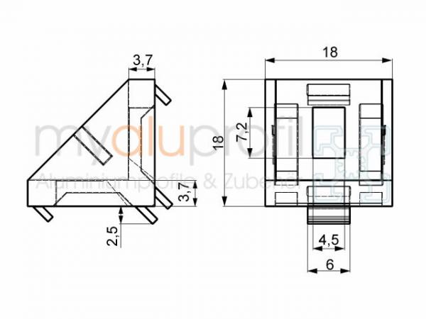 Angle set 20x20 ZN Slot 6 incl. B-Type fixing